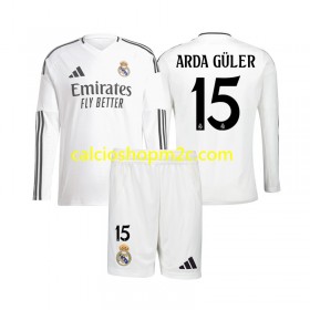 Real Madrid Arda Guler 15 Bambino Maglia Prima 2024/2025 Manica Lunga